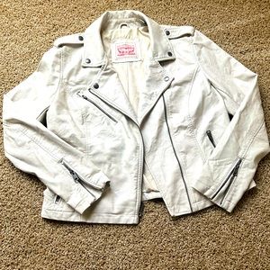 Levi’s White Faux Leather Biker Jacket
